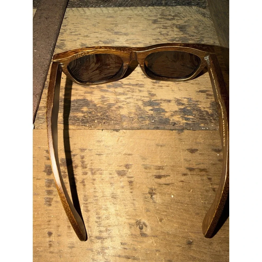 Cloudfield Manhattan Wood Frame Sunglasses Unisex Handcrafted‎ Brown